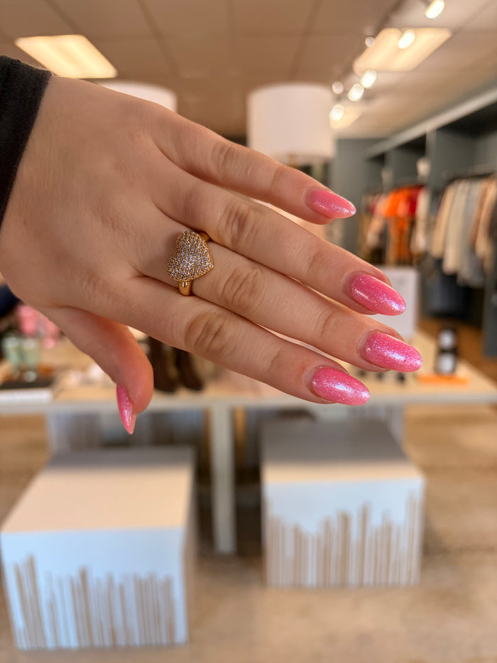 bedazzled heart ring