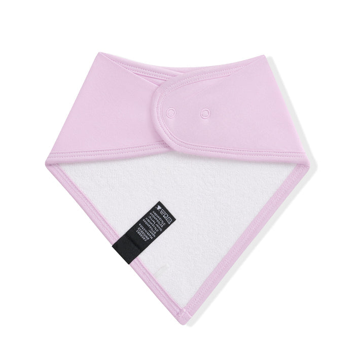 Purple baby bib with white center on a white background
