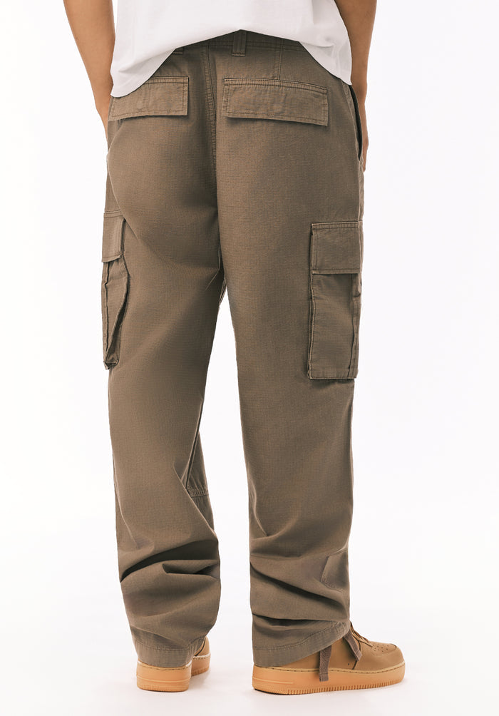 Buffalo Men Pants Brown Denim Denim Pants Cargo Pockets
