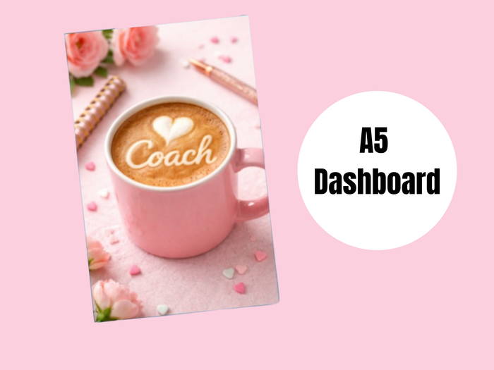 Binder Dashboard | A5 Rings | Pink Coach Coffee