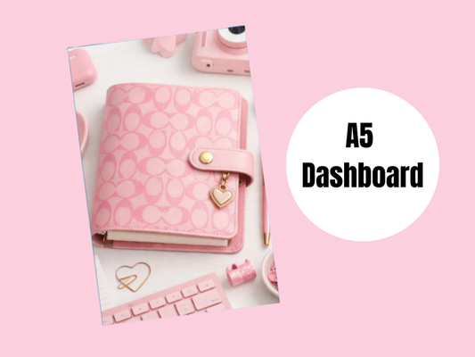 Binder Dashboard | A5 Rings | Pink Coach Planner