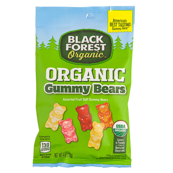 Black Forest Organic Gummy Bears Candy Peg Bag - 12 Count