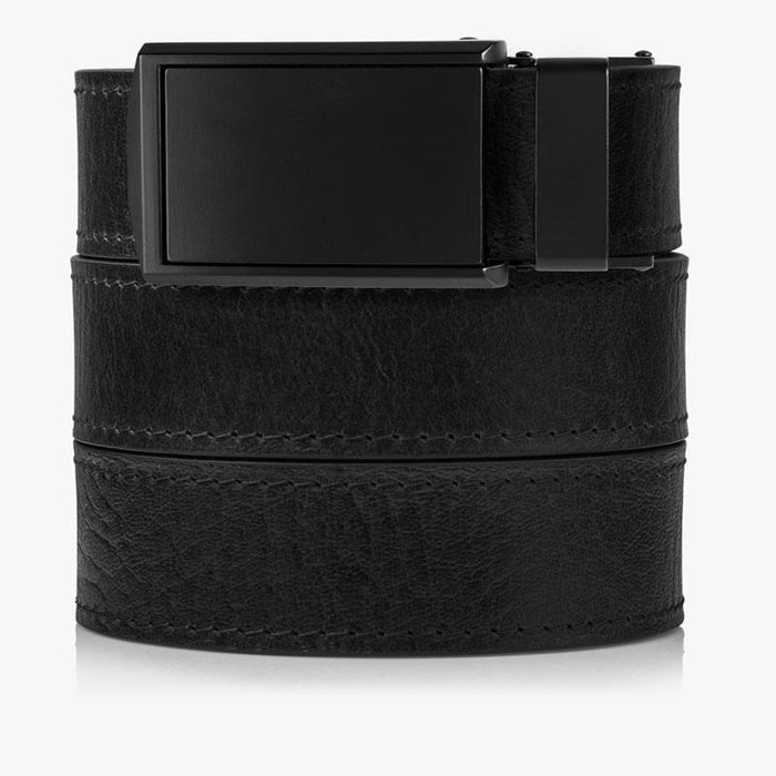 Black Top Grain Leather Belts - SlideBelts