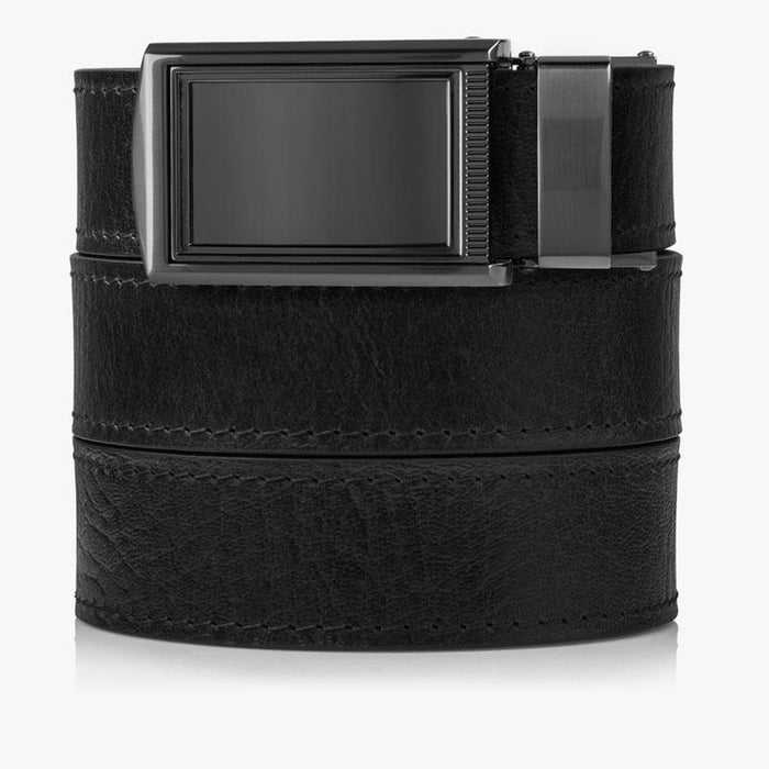Black Top Grain Leather Belts - SlideBelts