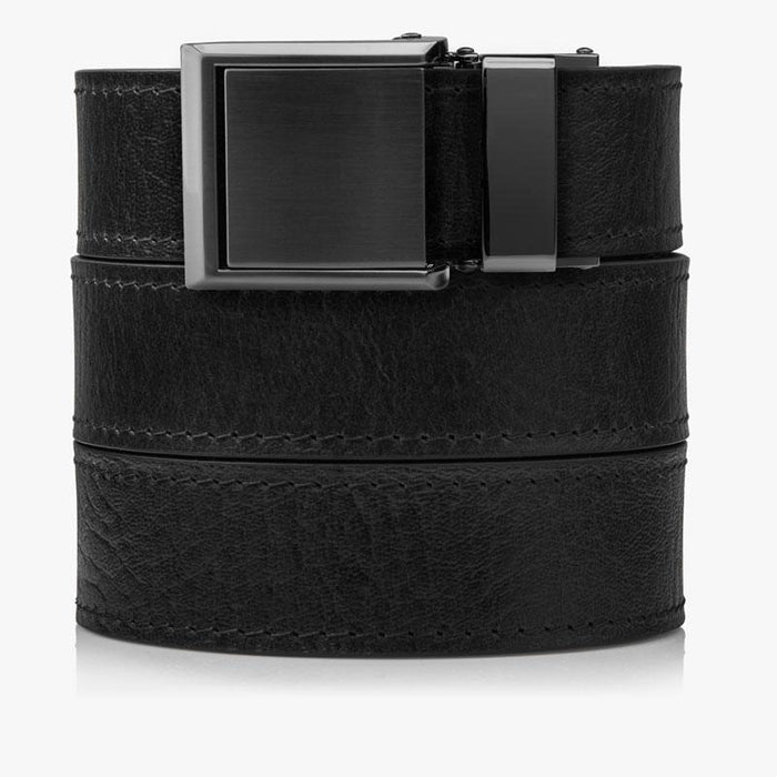 Black Top Grain Leather Belts - SlideBelts