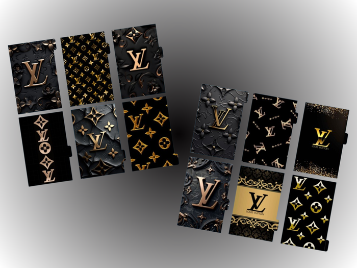 Black & Gold L | Monthly Divider | Personal Wide | Set of 12