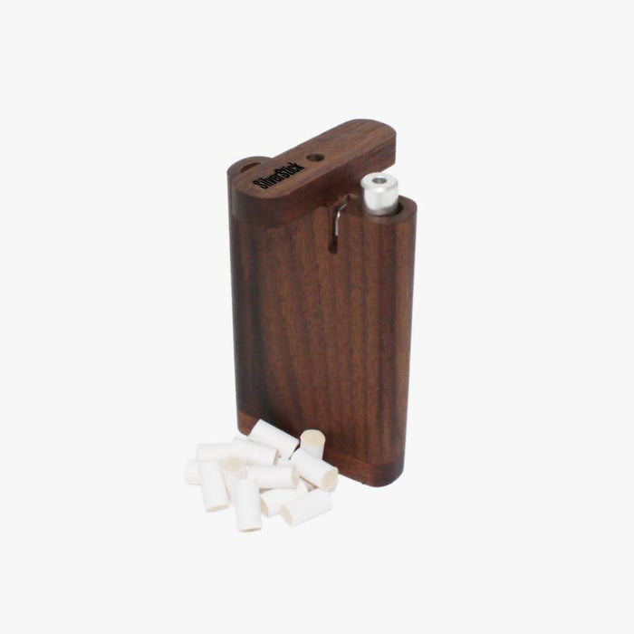 Black walnut tinderbox dugout for SilverStick one hitter taster pipe with a filter (8957435267)