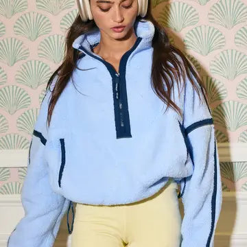 blue fleece pullover