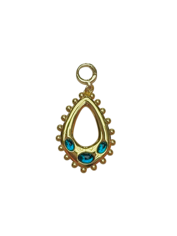 Blue Teardrop Clip-On Charm