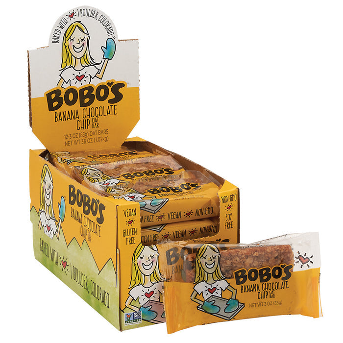 Bobo's Banana Chocolate Chip Oat Bar - 12 Count 3 OZ