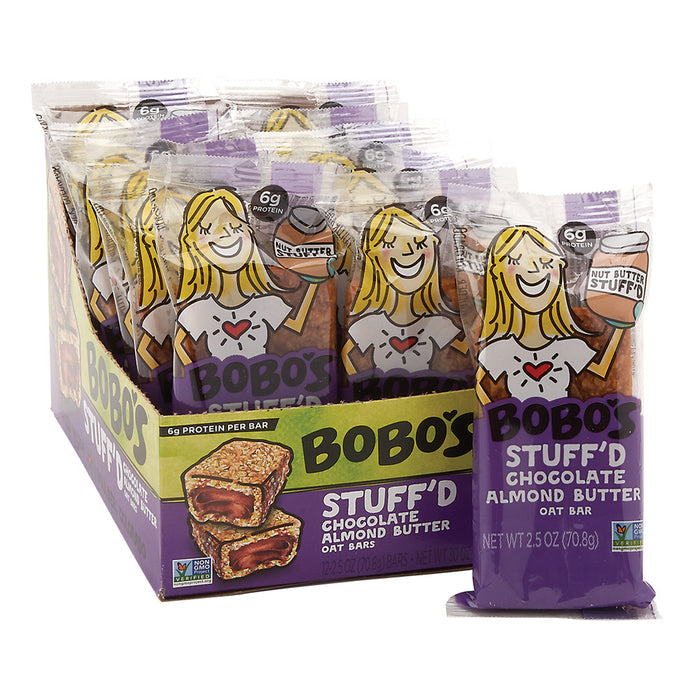 Bobo's Chocolate Almond Butter Filled Oat Bars - 12 Count 2.5 OZ