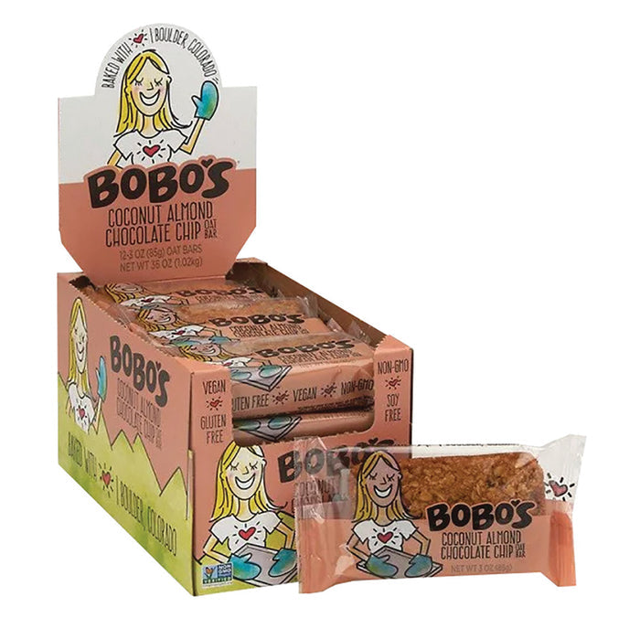 Bobo's Coconut Almond Chocolate Chip Oat Bar - 12 Count 3 OZ