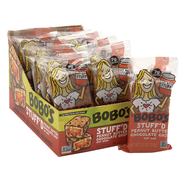 Bobo's Peanut Butter Filled Chocolate Chip Oat Bar - 12 Count 2.5 OZ