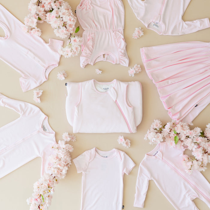 Kyte Baby bamboo clothing and sleepwear in Sakura pink