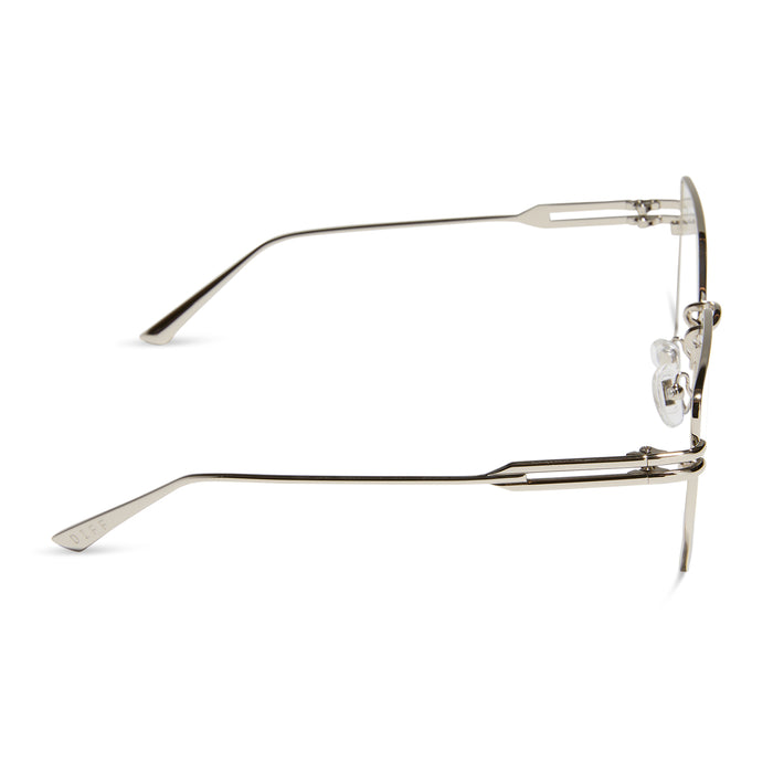 diff eyewear featuring the bonnie square prescription glasses with a silver frame side view