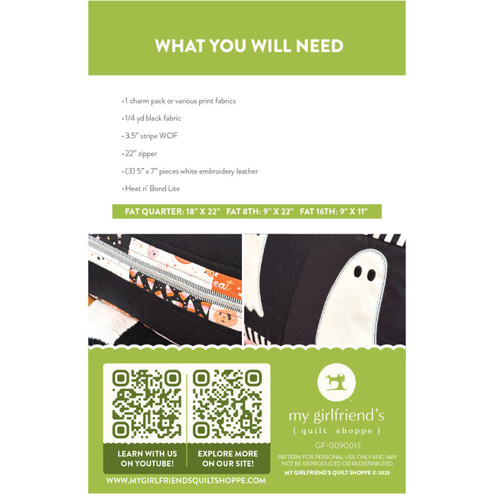 Boo to You Pillow (Downloadable Sewing and Machine Embroidery Pattern)