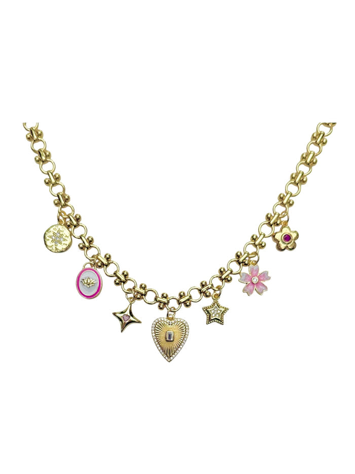 Unique gold charm necklace for layering necklaces Brooke Necklace