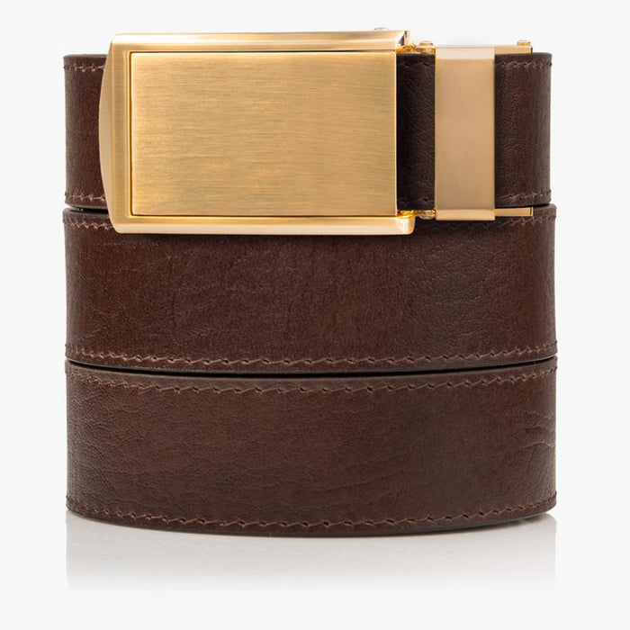 Brown Top Grain Leather Belts - SlideBelts
