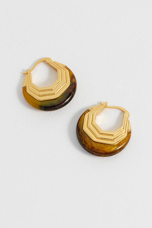 Brown Half Moon Hinge Hoops