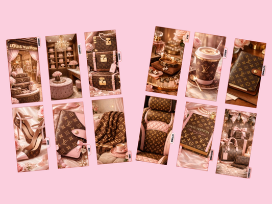 Brown & Pink L | Monthly Dividers | A6 Rings | Set of 12