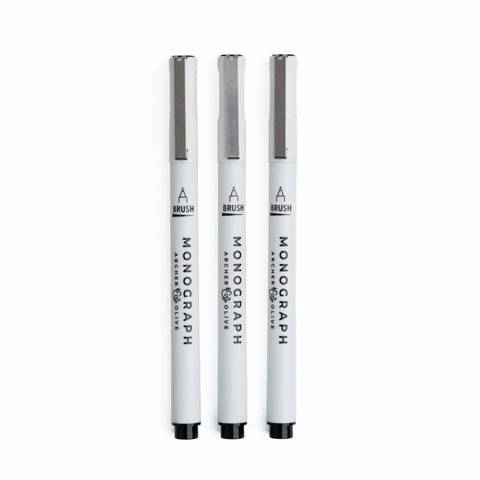 Brush Pens - Set of 3 - Archer and Olive