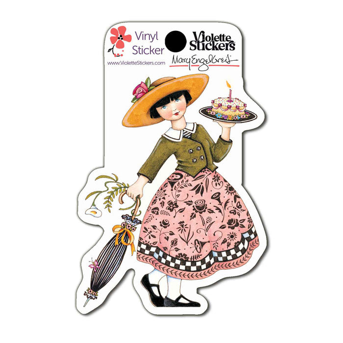 Butterfly Birthday Girl Vinyl Sticker