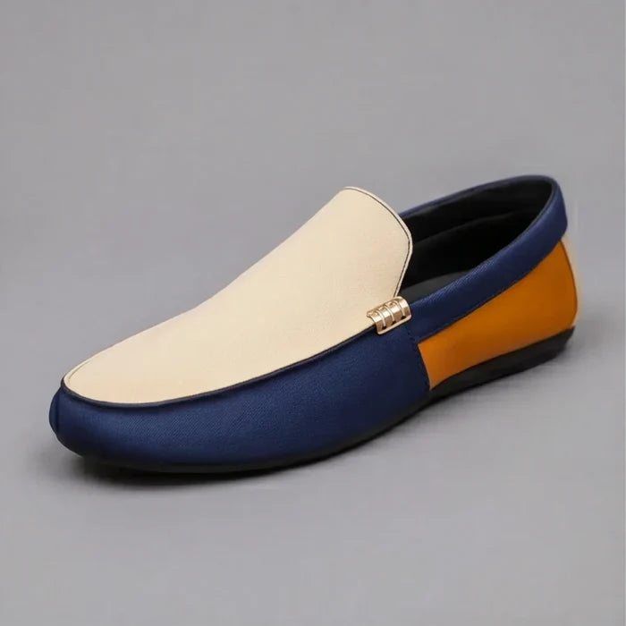 Top view of classic canvas loafers