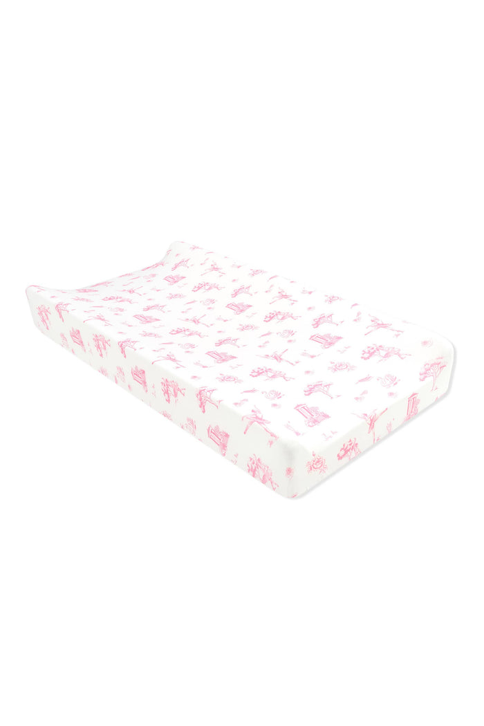 Change Pad Cover in Toile Ballet on a change pad