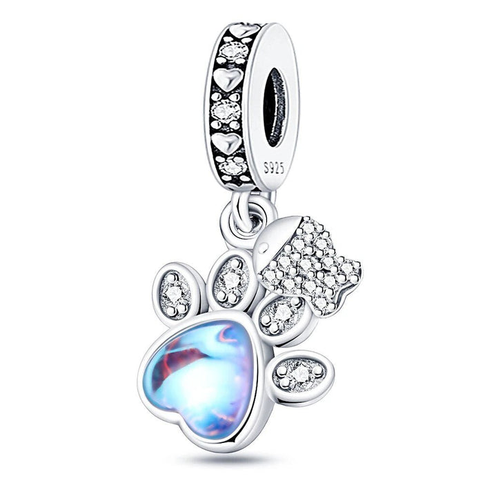 Charm Mascotas Huella Colorida Colgante - palacecharacters