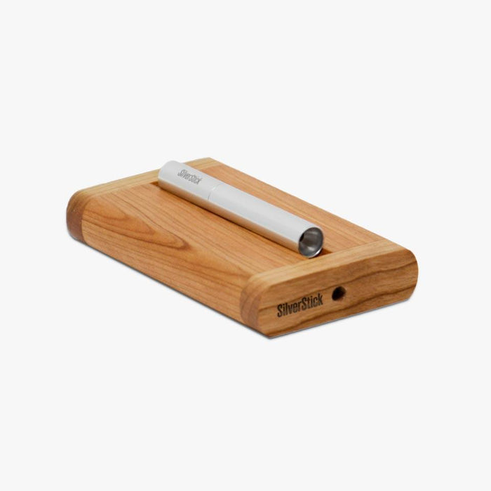 cherry wood dugout box for silverstick pipe with filter (1352563523676)