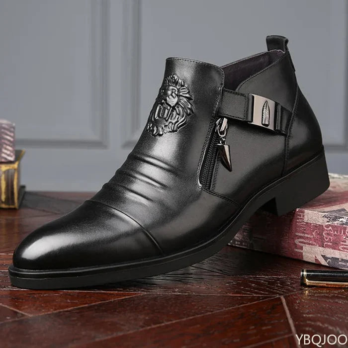 Ciro Men’s Black Leather Ankle Boots