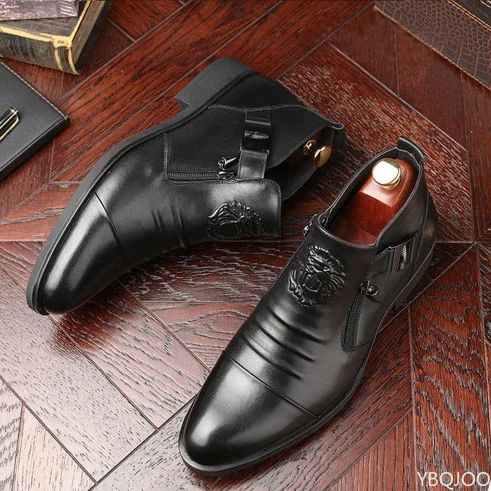 Ciro Men’s Black Leather Ankle Boots