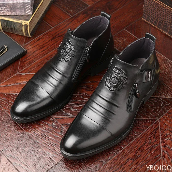Ciro Men’s Black Leather Ankle Boots