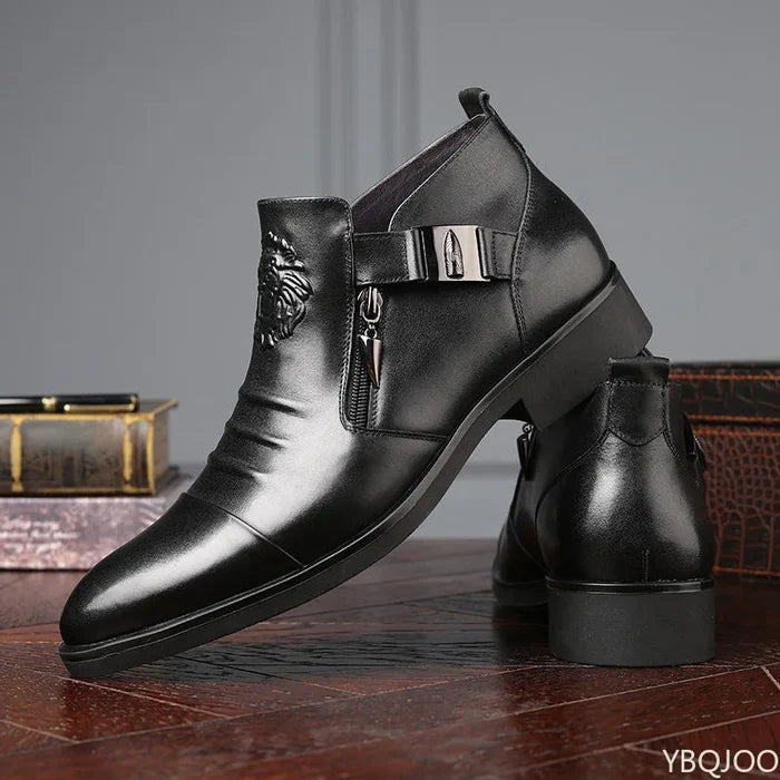 Ciro Men’s Black Leather Ankle Boots