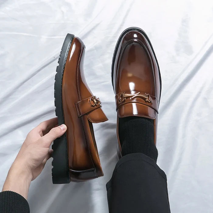 Claudio Ferrini Leather Horsebit Dress Loafers