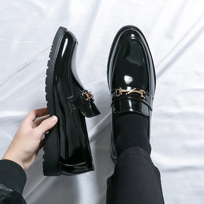 Claudio Ferrini Leather Horsebit Dress Loafers