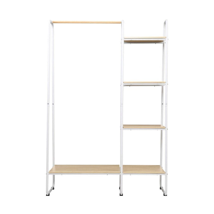 Closet Storage Rack Clothes Hanger Shelf Garment Rail Stand Wardrobe Organiser White -Home Living Store - -