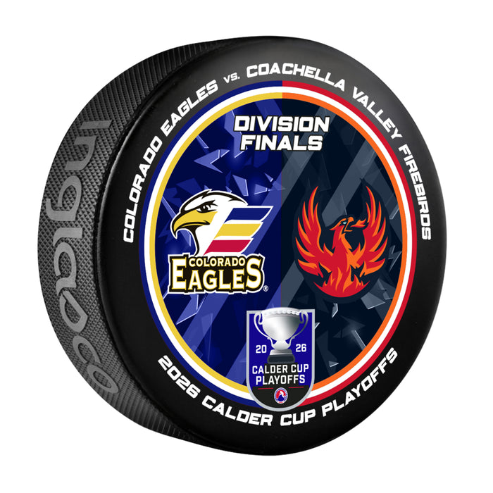 Coachella Valley Firebirds 2026 CVF vs COL Playoffs Matchup Puck