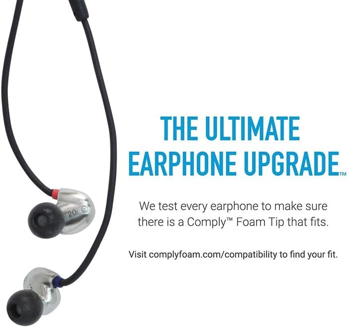 Comply 29-10121-11 Comfort Plus Premium Memory Foam Earphone Tips Black Large 3 Pairs