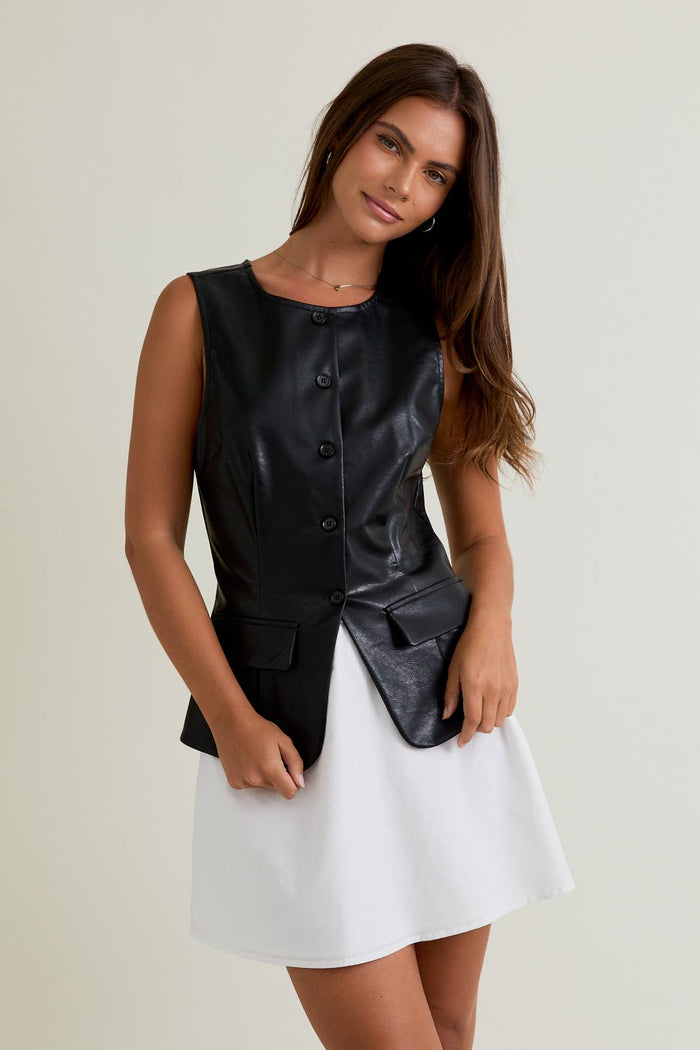 CONTRAST SKIRT MINI DRESS