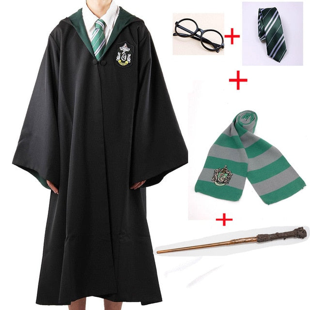 Cosplay Cape Wand Tie Glasses Hat