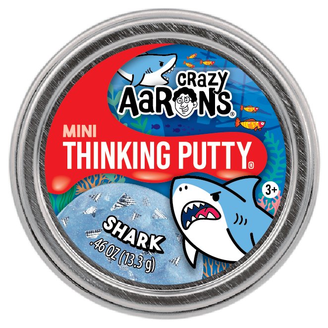 Crazy Aarons Shark Mini 2 Inch Thinking Putty Tin - Owl & Goose Gifts