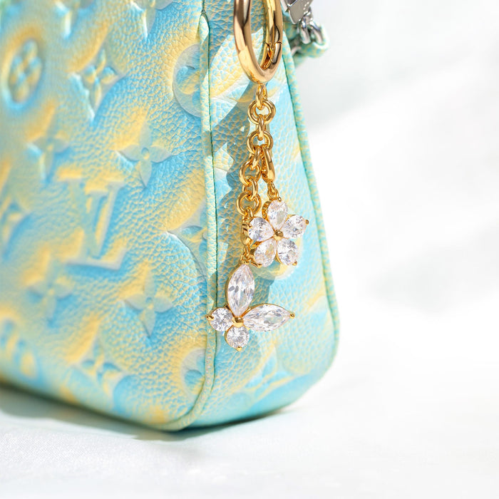 Crystal Butterfly Gem Bag Charm