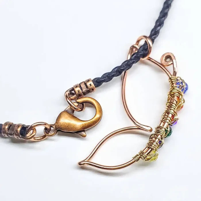 Crystal Wire Wrapped Butterfly Autism Awareness Necklace