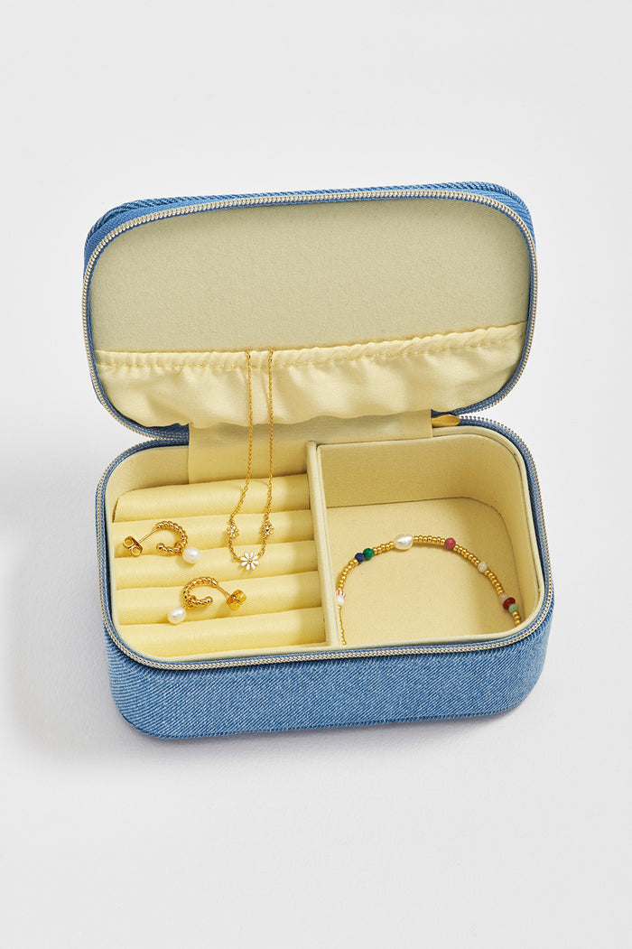 Daisy Embroidered Mini Jewellery Box
