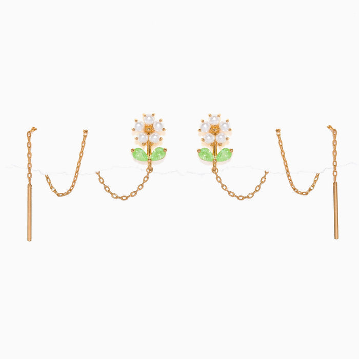Daisy Petal Threader Earrings