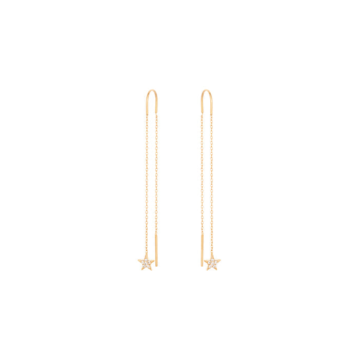 Dangling Star Earrings 18k Yellow Gold