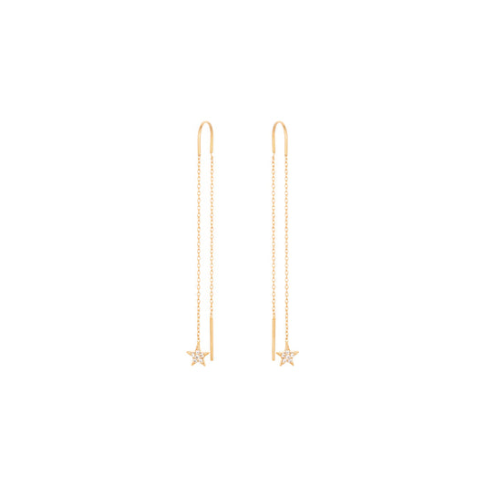 Dangling Star Earrings 18k Yellow Gold