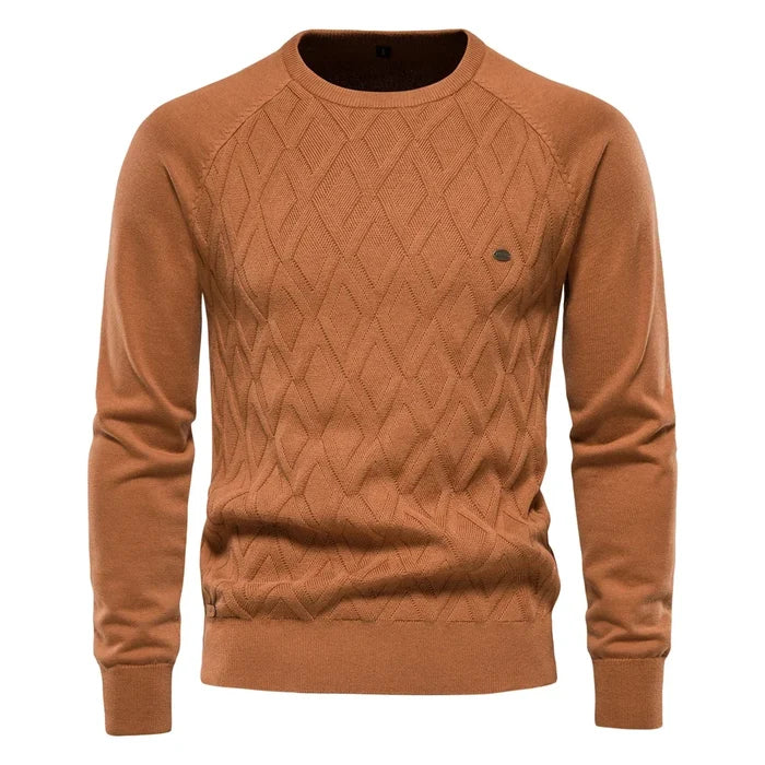 Dario Pini Men’s Argyle Knit O-Neck Sweater