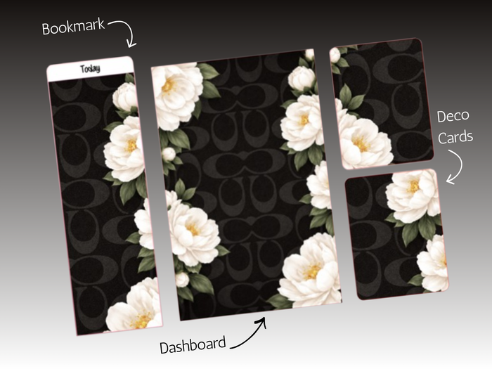 Dash Bundle | A5 Rings | Black Coach Peonies
